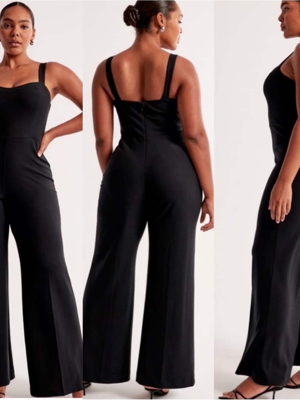 Abercrombie Camille Black Wide-Leg Jumpsuit
